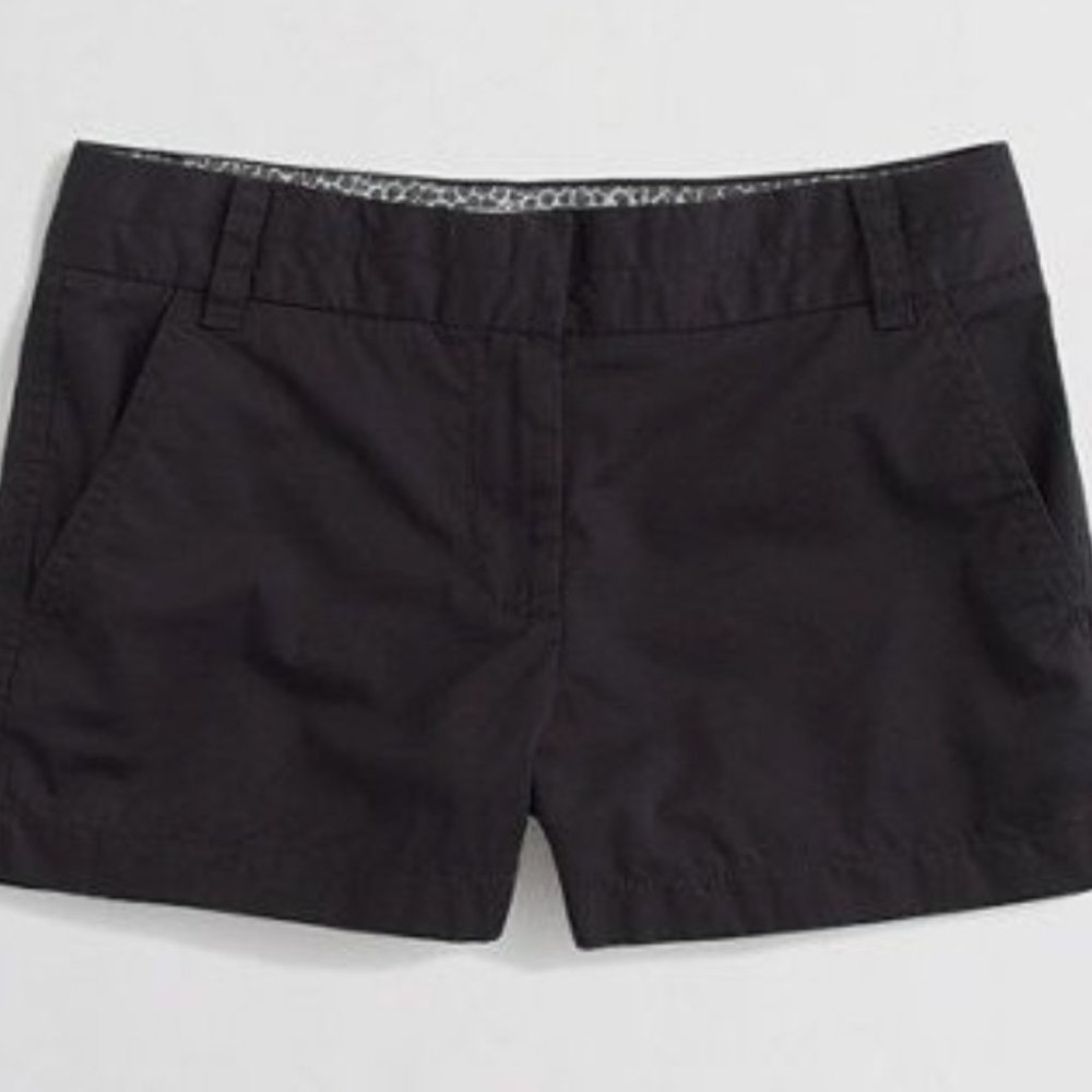 J Crew Chino 100% Cotton Shorts - Black - Size 2 - 3" Inseam